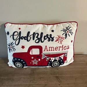 Patriotic Red and‎ Blue Truck Decorative Pillow